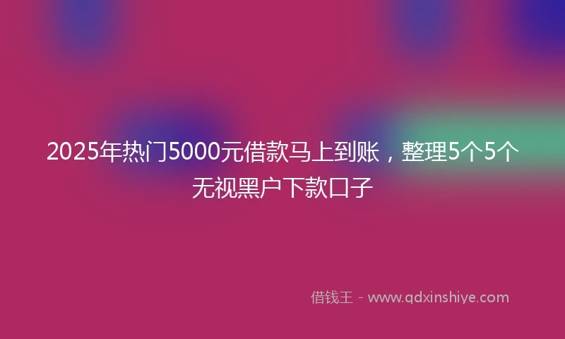 2025年热门5000元借款马上到账，整理5个5个无视黑户下款口子