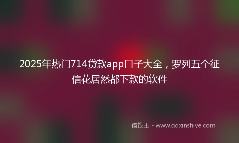 2025年热门714贷款app口子大全，罗列五个征信花居然都下款的软件