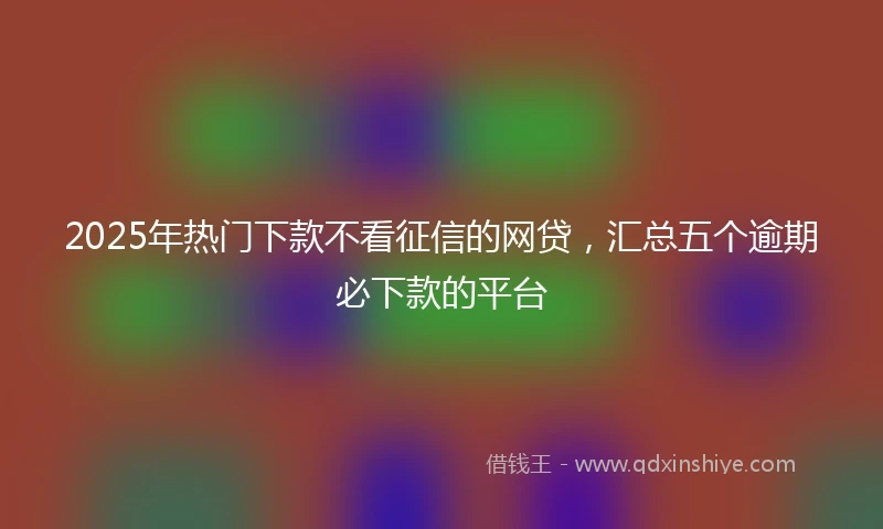 2025年热门下款不看征信的网贷，汇总五个逾期必下款的平台