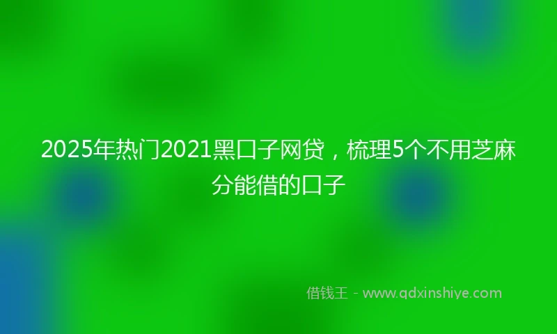 2025年热门2021黑口子网贷，梳理5个不用芝麻分能借的口子
