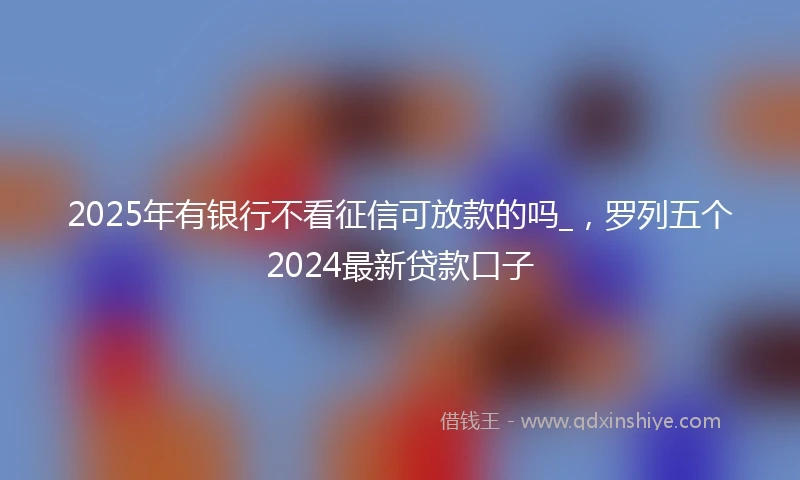 2025年有银行不看征信可放款的吗_，罗列五个2024最新贷款口子