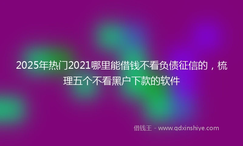 2025年热门2021哪里能借钱不看负债征信的，梳理五个不看黑户下款的软件