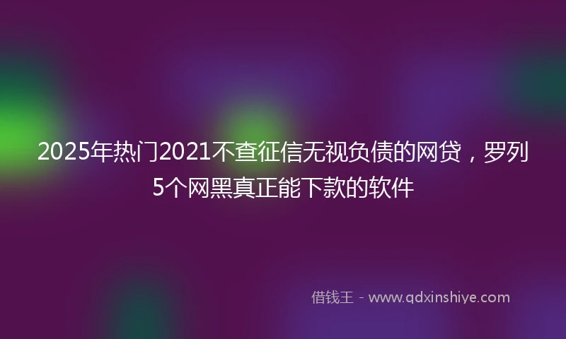 2025年热门2021不查征信无视负债的网贷，罗列5个网黑真正能下款的软件