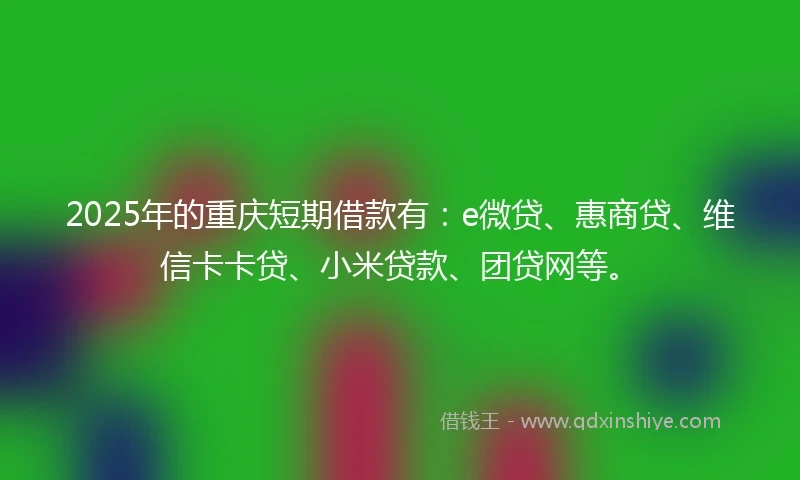 2025年的重庆短期借款有：e微贷、惠商贷、维信卡卡贷、小米贷款、团贷网等。