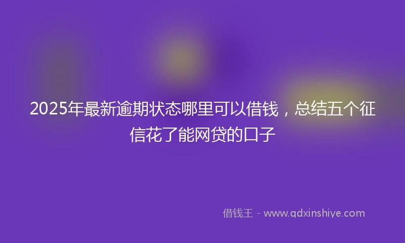 2025年最新逾期状态哪里可以借钱，总结五个征信花了能网贷的口子
