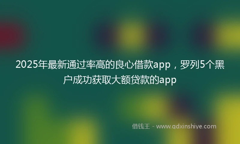 2025年最新通过率高的良心借款app，罗列5个黑户成功获取大额贷款的app
