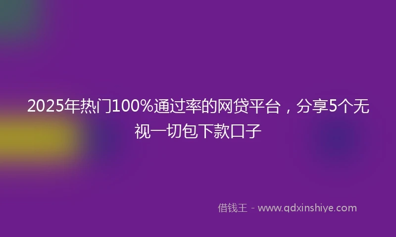 2025年热门100%通过率的网贷平台，分享5个无视一切包下款口子