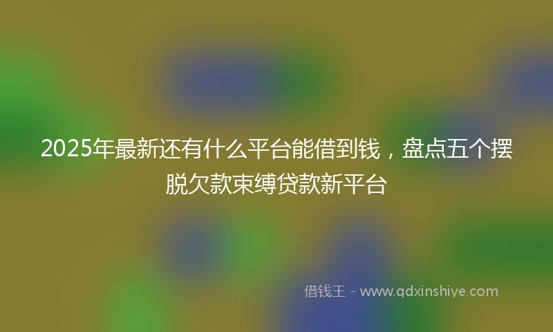 2025年最新还有什么平台能借到钱，盘点五个摆脱欠款束缚贷款新平台