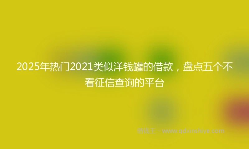 2025年热门2021类似洋钱罐的借款，盘点五个不看征信查询的平台
