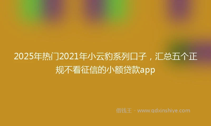 2025年热门2021年小云豹系列口子，汇总五个正规不看征信的小额贷款app