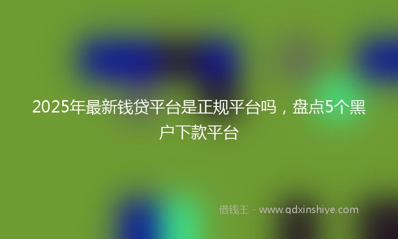 2025年最新钱贷平台是正规平台吗，盘点5个黑户下款平台