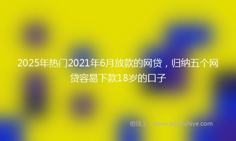 2025年热门2021年6月放款的网贷，归纳五个网贷容易下款18岁的口子