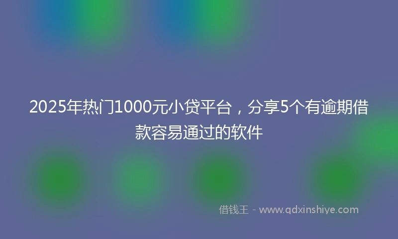 2025年热门1000元小贷平台，分享5个有逾期借款容易通过的软件