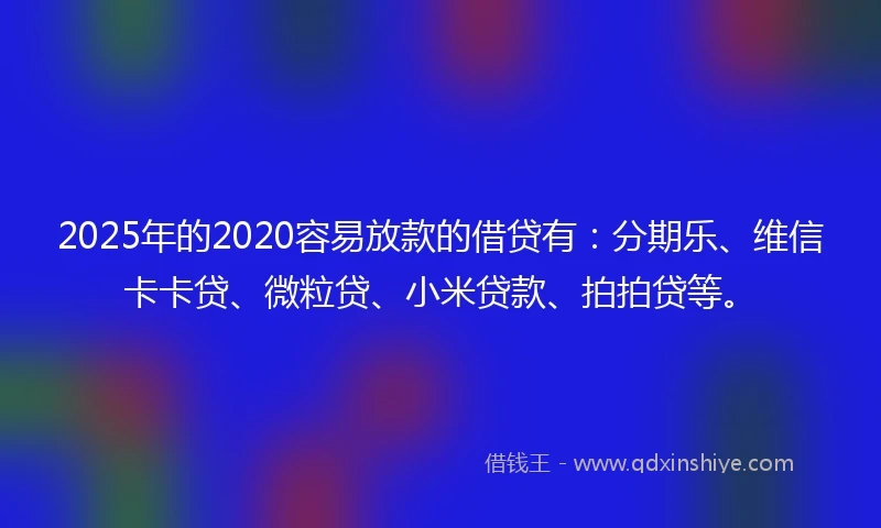 2025年的2020容易放款的借贷有：分期乐、维信卡卡贷、微粒贷、小米贷款、拍拍贷等。
