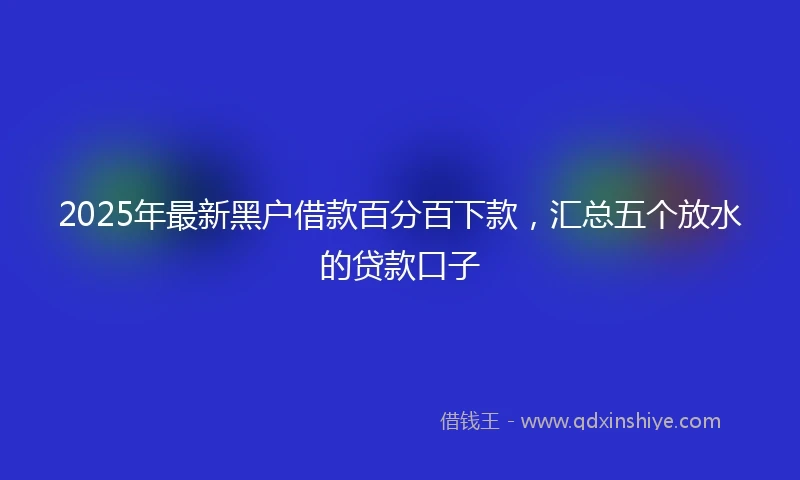 2025年最新黑户借款百分百下款，汇总五个放水的贷款口子