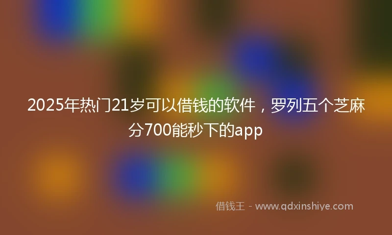 2025年热门21岁可以借钱的软件，罗列五个芝麻分700能秒下的app
