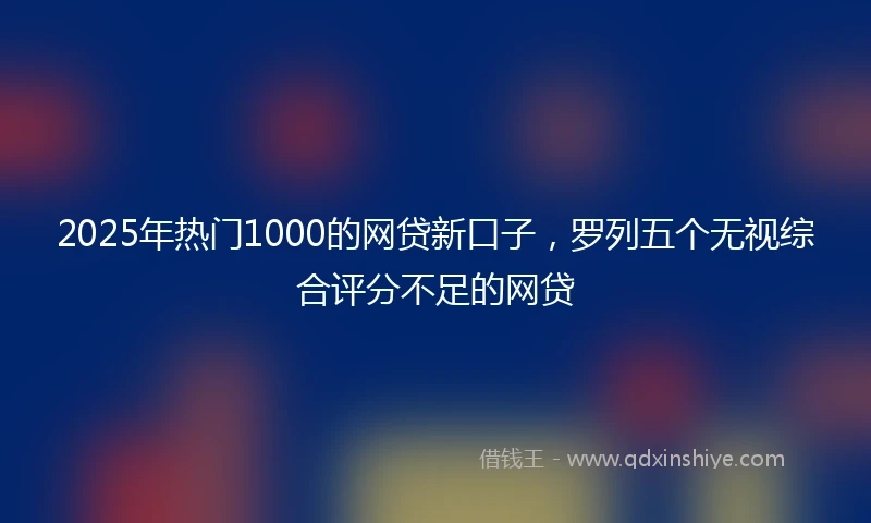 2025年热门1000的网贷新口子，罗列五个无视综合评分不足的网贷