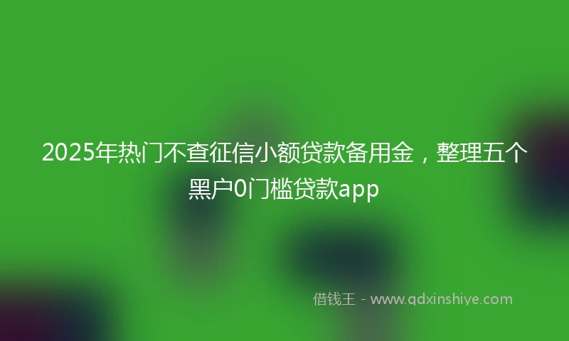2025年热门不查征信小额贷款备用金，整理五个黑户0门槛贷款app