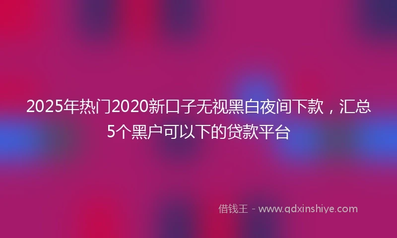 2025年热门2020新口子无视黑白夜间下款，汇总5个黑户可以下的贷款平台
