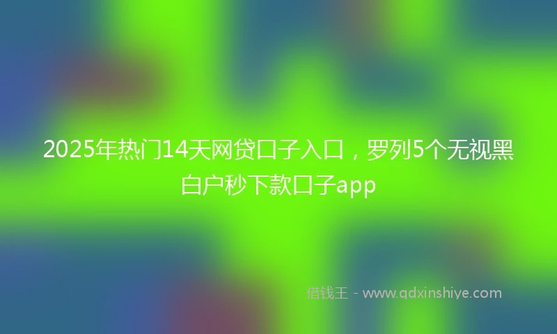 2025年热门14天网贷口子入口，罗列5个无视黑白户秒下款口子app