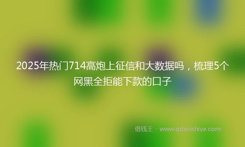 2025年热门714高炮上征信和大数据吗，梳理5个网黑全拒能下款的口子