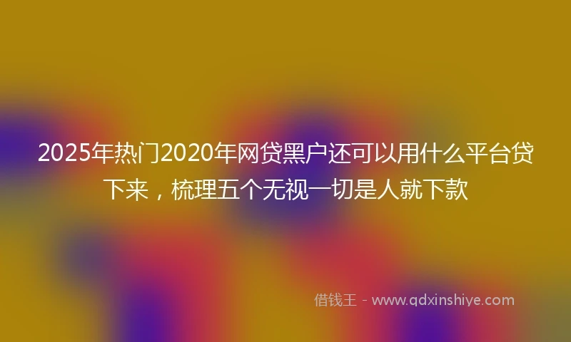 2025年热门2020年网贷黑户还可以用什么平台贷下来，梳理五个无视一切是人就下款