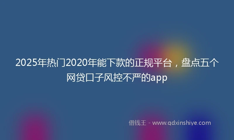 2025年热门2020年能下款的正规平台，盘点五个网贷口子风控不严的app