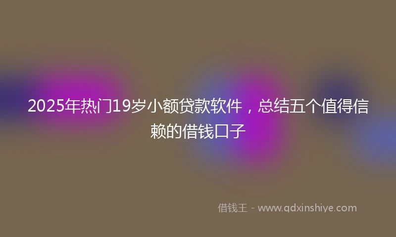 2025年热门19岁小额贷款软件，总结五个值得信赖的借钱口子