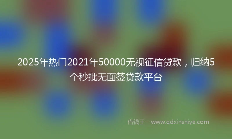 2025年热门2021年50000无视征信贷款，归纳5个秒批无面签贷款平台