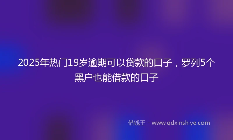 2025年热门19岁逾期可以贷款的口子，罗列5个黑户也能借款的口子