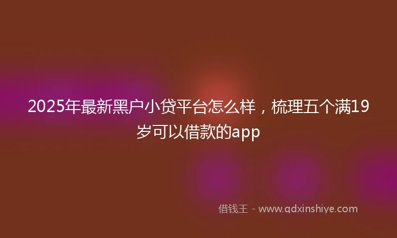 2025年最新黑户小贷平台怎么样，梳理五个满19岁可以借款的app