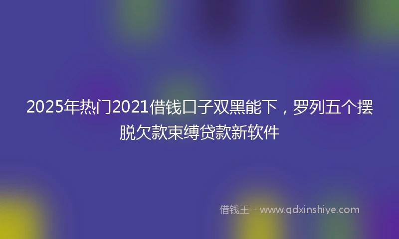 2025年热门2021借钱口子双黑能下，罗列五个摆脱欠款束缚贷款新软件