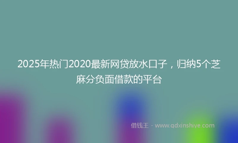 2025年热门2020最新网贷放水口子，归纳5个芝麻分负面借款的平台