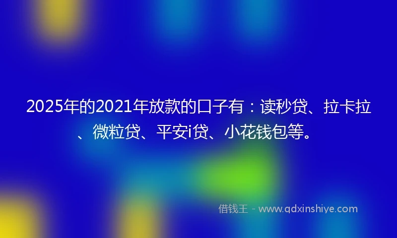 2025年的2021年放款的口子有：读秒贷、拉卡拉、微粒贷、平安i贷、小花钱包等。