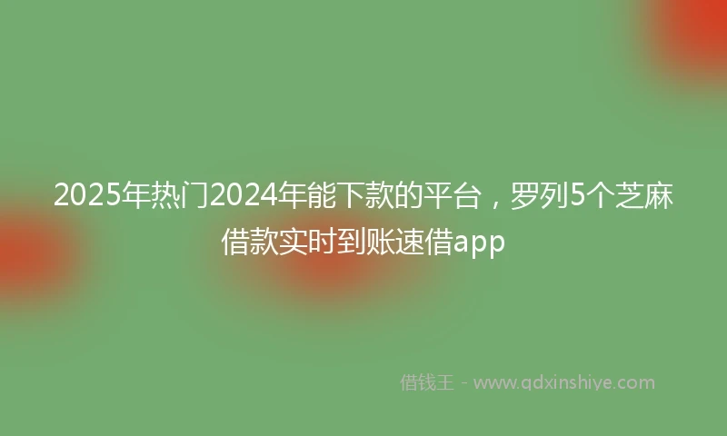 2025年热门2024年能下款的平台，罗列5个芝麻借款实时到账速借app
