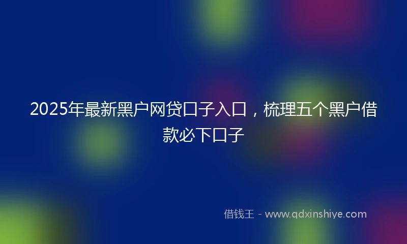 2025年最新黑户网贷口子入口，梳理五个黑户借款必下口子
