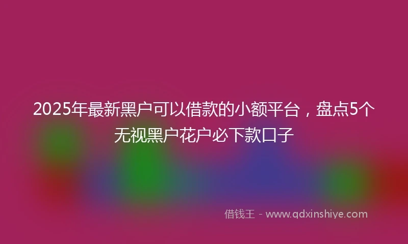 2025年最新黑户可以借款的小额平台，盘点5个无视黑户花户必下款口子
