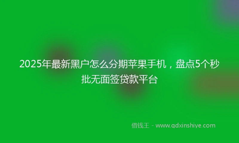 2025年最新黑户怎么分期苹果手机，盘点5个秒批无面签贷款平台