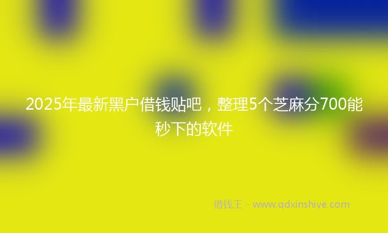 2025年最新黑户借钱贴吧，整理5个芝麻分700能秒下的软件