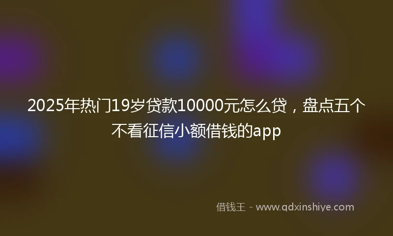 2025年热门19岁贷款10000元怎么贷，盘点五个不看征信小额借钱的app