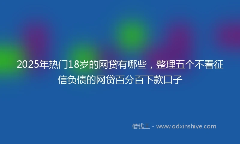 2025年热门18岁的网贷有哪些，整理五个不看征信负债的网贷百分百下款口子