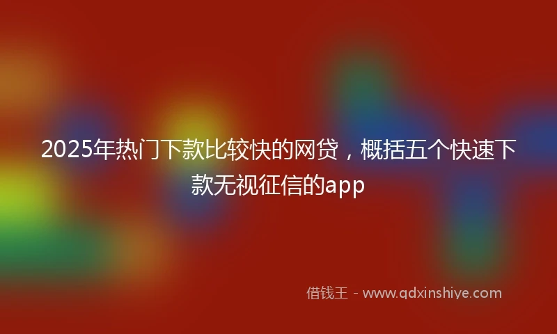 2025年热门下款比较快的网贷，概括五个快速下款无视征信的app