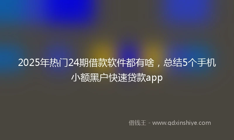 2025年热门24期借款软件都有啥，总结5个手机小额黑户快速贷款app