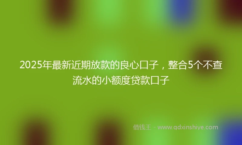 2025年最新近期放款的良心口子，整合5个不查流水的小额度贷款口子
