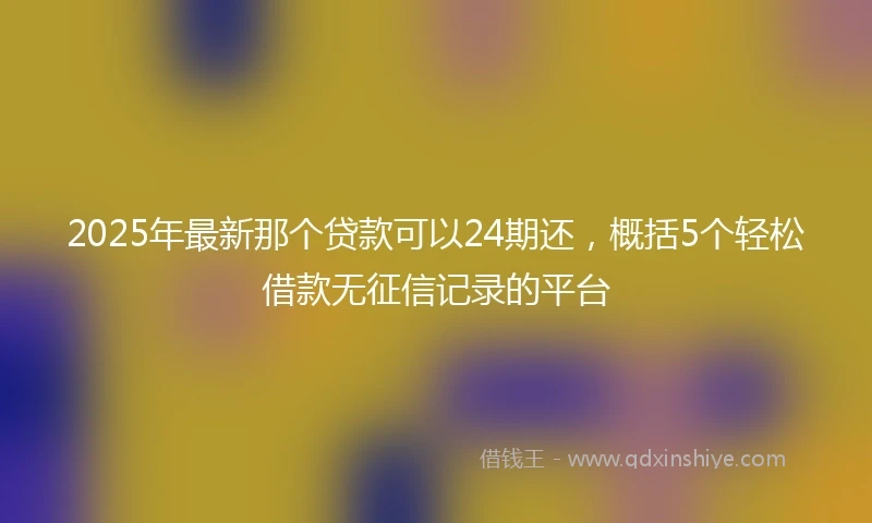 2025年最新那个贷款可以24期还，概括5个轻松借款无征信记录的平台