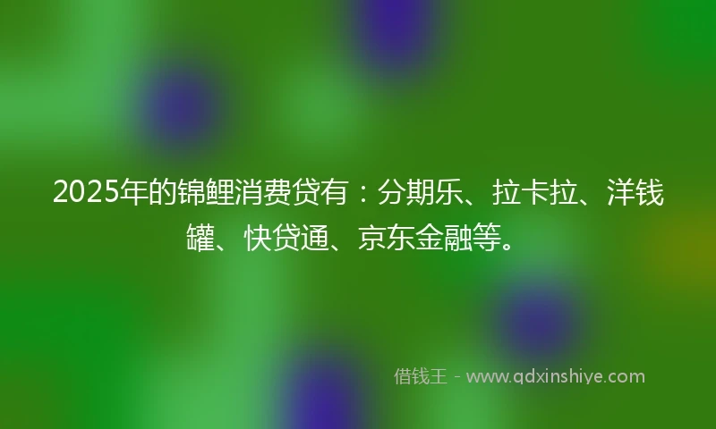 2025年的锦鲤消费贷有：分期乐、拉卡拉、洋钱罐、快贷通、京东金融等。