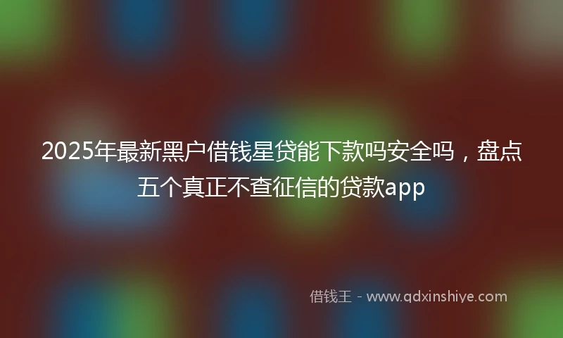 2025年最新黑户借钱星贷能下款吗安全吗，盘点五个真正不查征信的贷款app