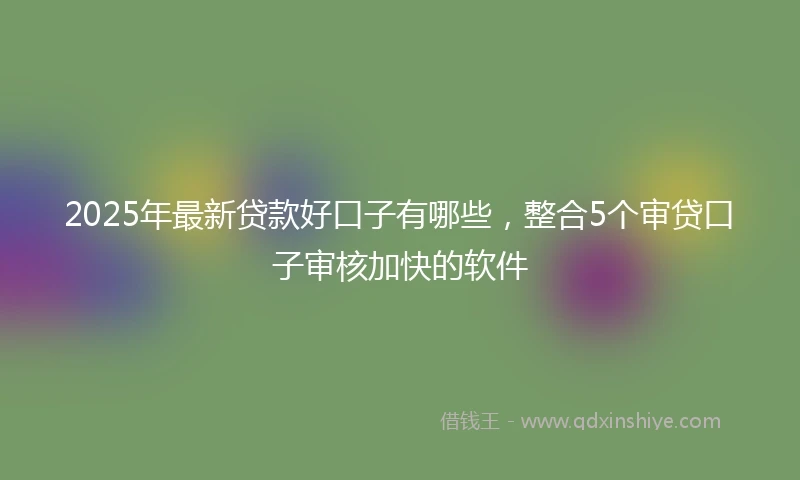 2025年最新贷款好口子有哪些，整合5个审贷口子审核加快的软件