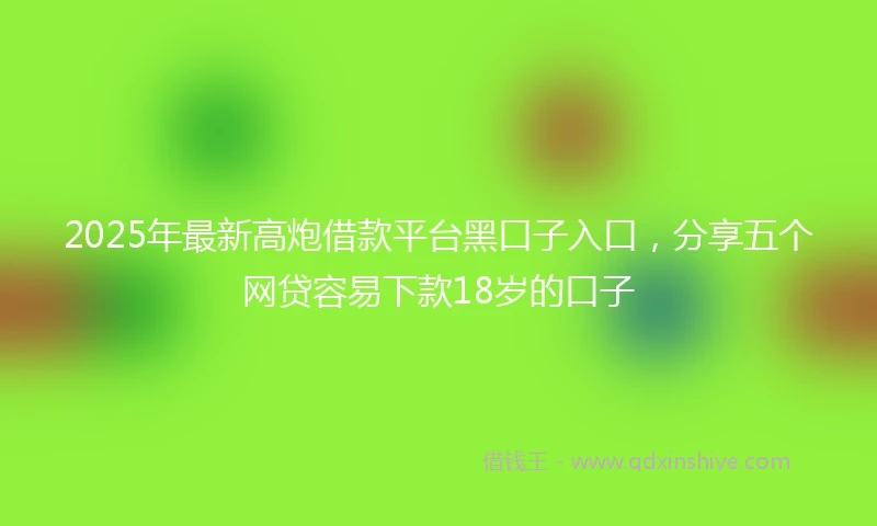2025年最新高炮借款平台黑口子入口，分享五个网贷容易下款18岁的口子