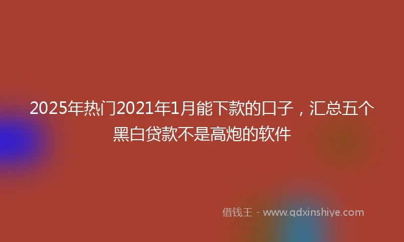 2025年热门2021年1月能下款的口子，汇总五个黑白贷款不是高炮的软件